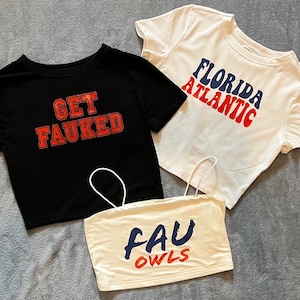 FAU college cropped shirts