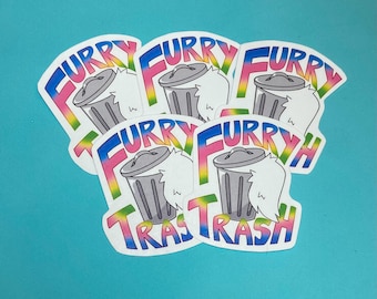 Adesivo divertente "Furry Trash"