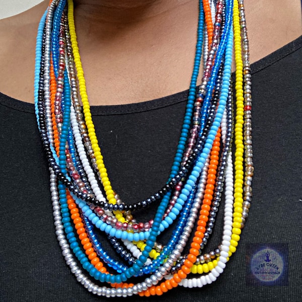 Traditional Beaded Necklace/Seed Bead Necklace/Prayer Beaded Necklace/Solid Color Beaded Necklace