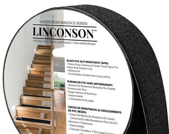 Linconson Black Slip Resistant Stairs Tread & Grip Tape  Anti Slip Adhesive ROLL Premium Grade