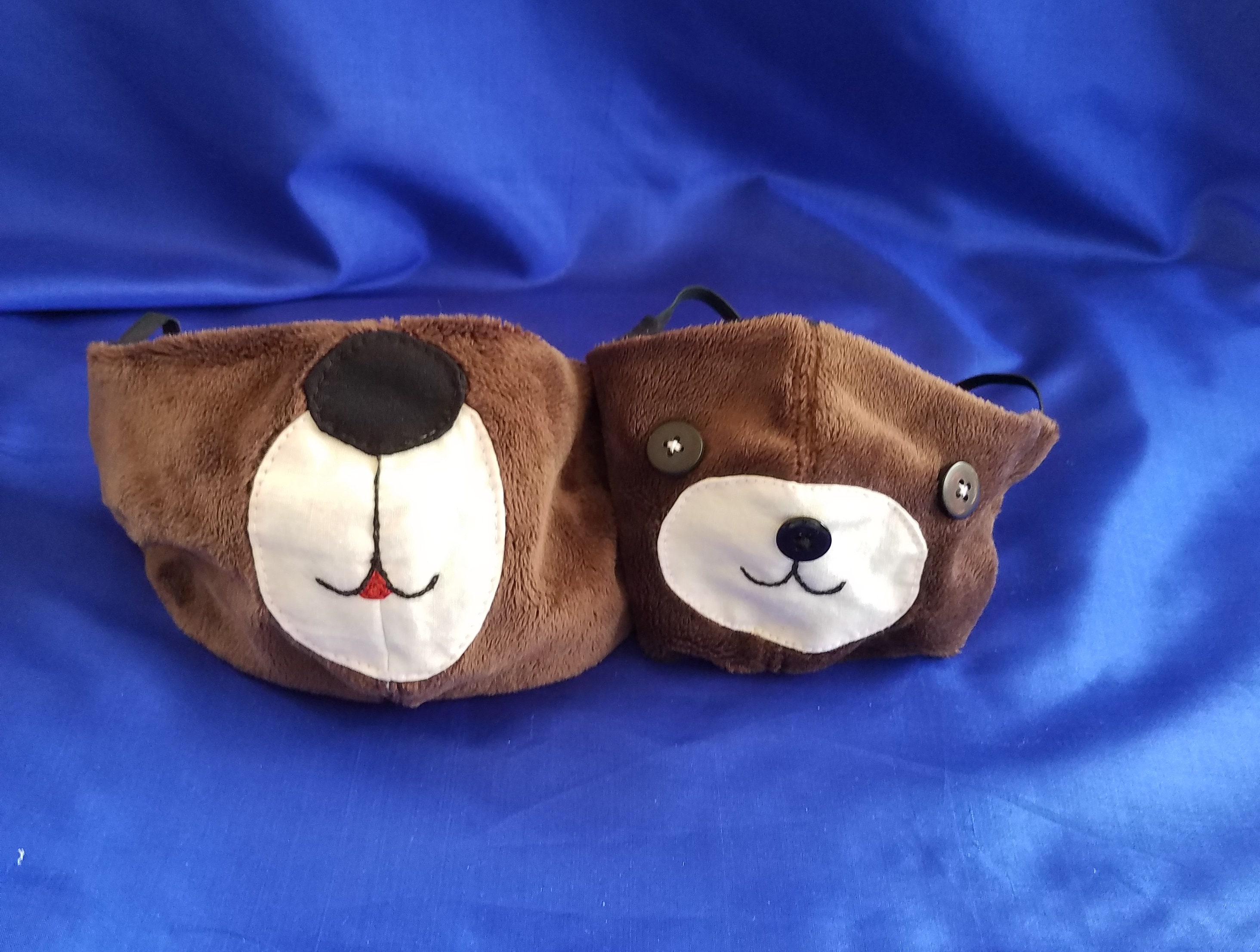 Yogi or Teddy, Boo Boo, Smokey the Bear, Minky Brown Face Mask, W or …