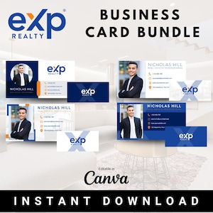 Lot de cartes de visite immobilières EXP | Cartes de visite immobilières | Carte de visite professionnelle | Agent immobilier