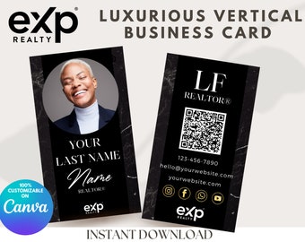 EXP Realty Business Card - Luxury Business Card with QR code - Real Estate Agents - EXP Luxury - Realtors