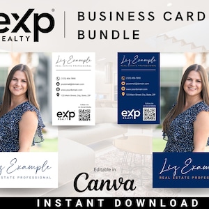 Offre groupée de cartes de visite verticales EXP Realty - Cartes de visite de luxe - Agents immobiliers