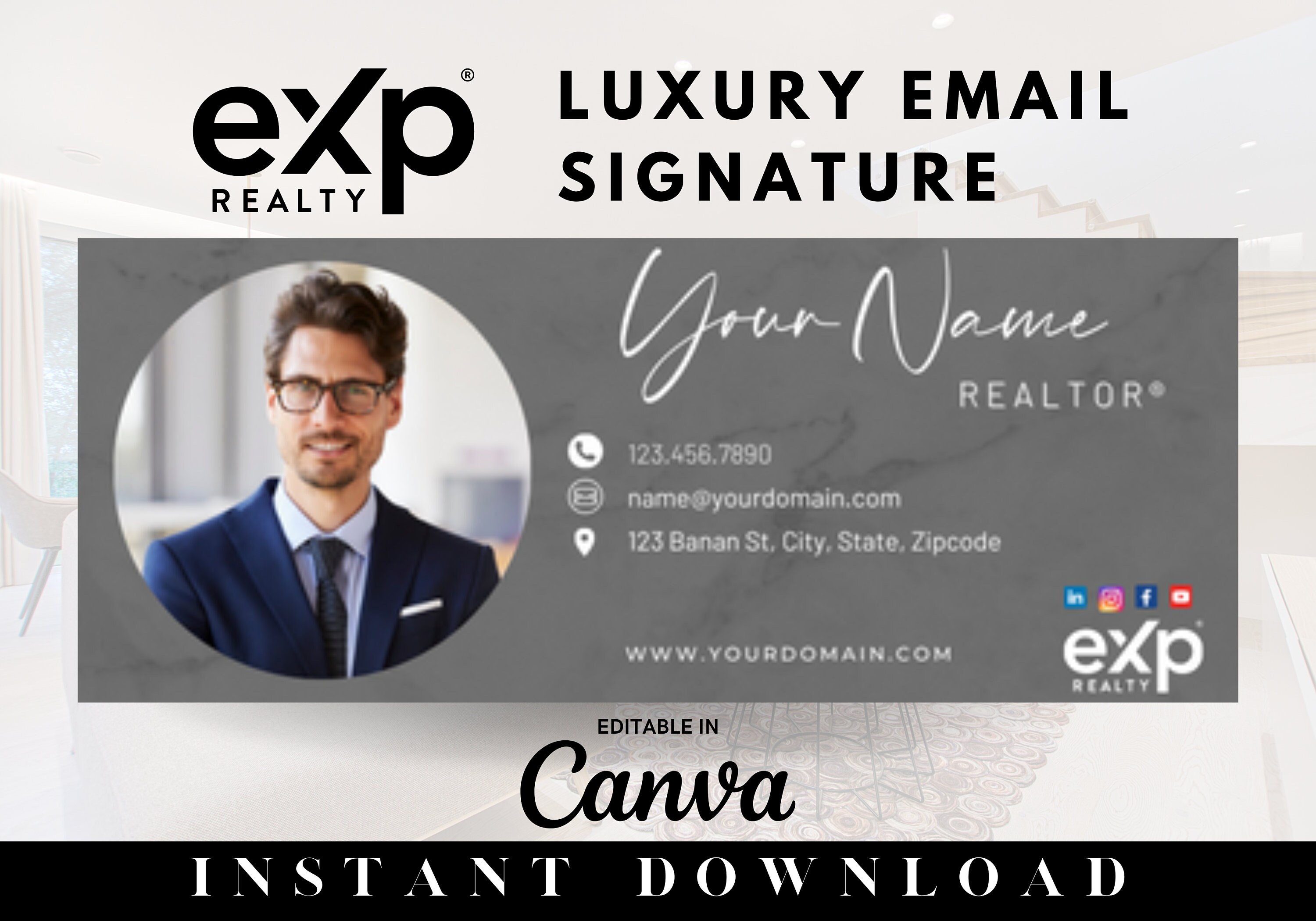 EXP Realty Email Signature BUNDLE Professional Email Signature for