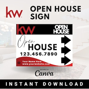 Keller Williams - KW OPEN HOUSE Sign Design - Digital Download