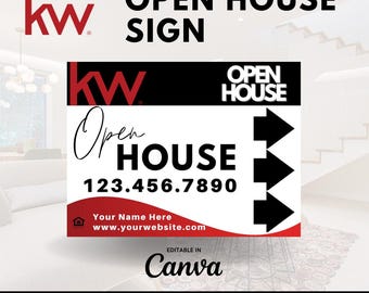 Keller Williams - KW Offenes Haus Schild Design - Digital Download