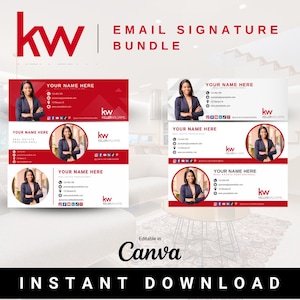 KW Realty Email Signature BUNDLE - Luxury Email Signature - Gmail|Outlook|Yahoo|Many more - Real Estate Agents - Keller Williams