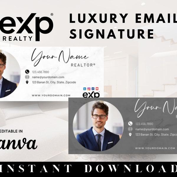 EXP Realty Email Signature BUNDLE - Professional Email Signature for Gmail, Outlook and more - Fully Editable