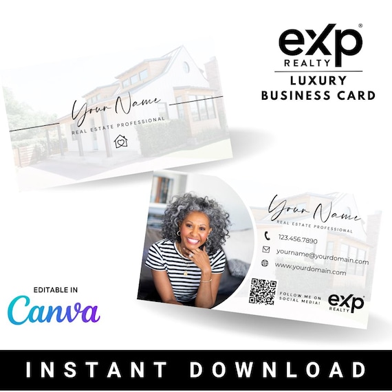 EXP Realty Business Card - Luxury Business Card with QR code - Real Estate Agents - EXP Luxury - Realtors