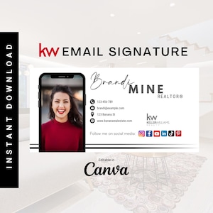 Keller Williams Email Signature Template, Professional Real Estate Signature