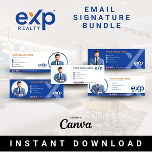EXP Realty Email Signature BUNDLE - Luxus E-Mail Signatur - Gmail|Outlook|Yahoo|Viele mehr - Makler