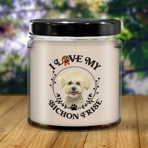 Bichon Frise Candle | Bichon Frise Gift For Bichon Frise Mom, Bichon Frise Dad, Dog Lover Gift, Dog Owner Gift | Dog Candle Pet Parent Gift