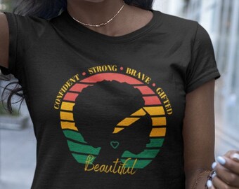 Black Woman Shirt | Melanin Queen | Black Pride Shirt | African American Female | Black Girl Magic | Afro Queen Shirt | Black History Month