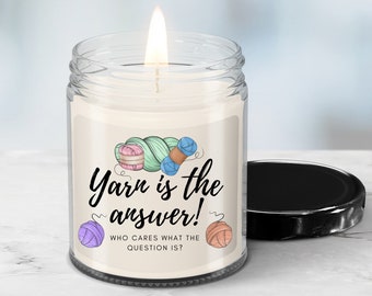 Yarn Lover Gift | Knitting Gift Candle | Gift for Crocheter | Gift for Knitter| Gift for Crochet Lovers| Crochet Candle| Funny Knitters Gift