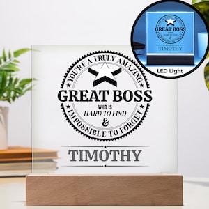 Great Boss Plaque Personalized Appreciation Gift For Boss&#39;s Day, Boss Birthday Gift, Christmas Gift, Boss Leaving Gift Custom Acrylic Sign