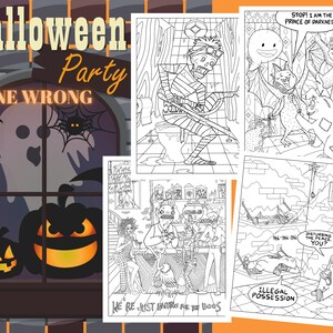Halloween Coloring Pages For Adults Heck of a Halloween Party Gone Wrong Printable Coloring Sheets For Adults Digital Print Instant Download