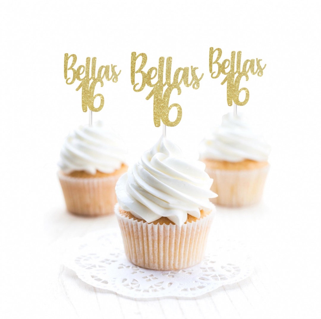 Custom Sweet 16 Cupcake Toppers Personalized Toppers Sweet Etsy