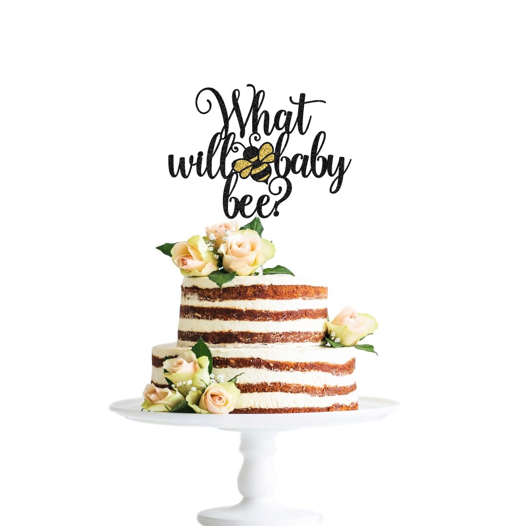 What Will Baby Bee Cake Topper Bee Gender Reveal Cake Topper Etsy