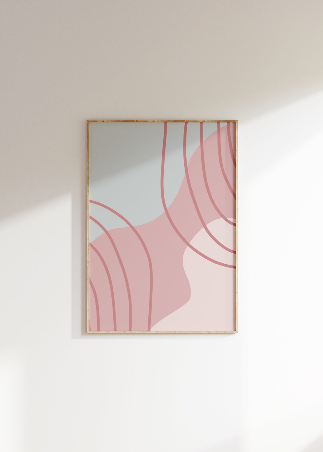 Pink and Grey Abstract Art Blush Pink Grey Painting Printable Etsy