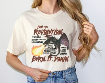 Fourth Wing Inspired Burn It Down bookish T-shirt