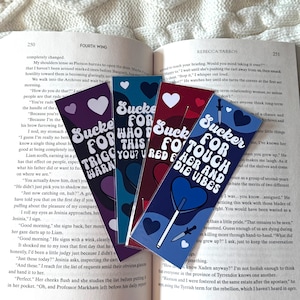Set di segnalibri Romance Tropes, articoli di libri, segnalibri laminati Booktok, segnalibri Touch Her And Die Trigger Warning Red Flags Bookish Gift Reader