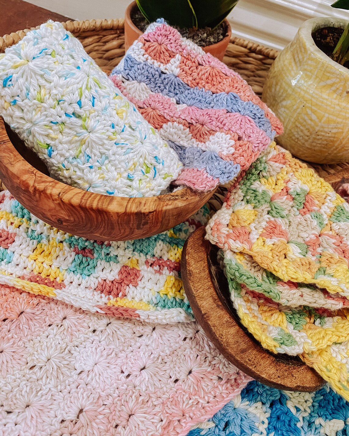 Handmade Retro Crochet Dishcloths Etsy