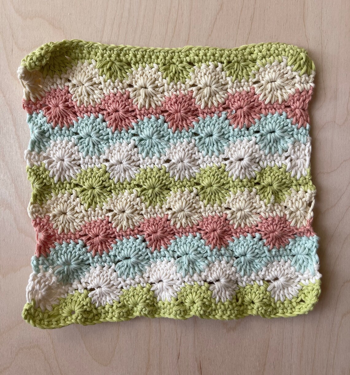 3 Retro Handmade Crochet Dishcloths Etsy