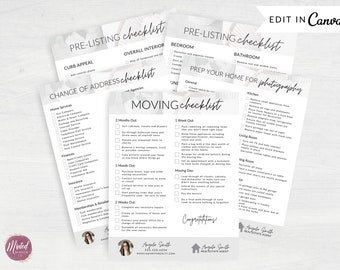 Modern Real Estate Checklist Bundle, Moving Checklist, Photography Checklist, Change of Address Checklist, Pre-Listing Checklist