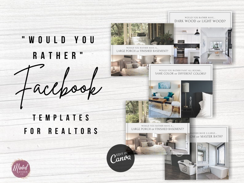 24 Real Estate would You Rather FACEBOOK Posts Etsy