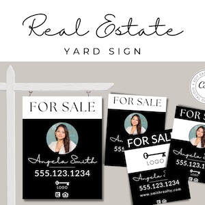 Real Estate Yard Sign Template: Modern Realtor Marketing (Digital Download)