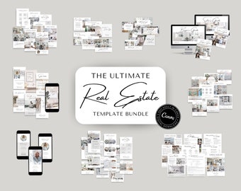 Real Estate Marketing Template Bundle: Social Media, Flyers, Guides (Digital Download)