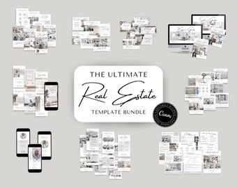 Ultimate Real Estate Marketing Template Bundle, Real Estate Flyers, Real Estate Social Media, Real Estate Instagram, Buyer and Seller Guide