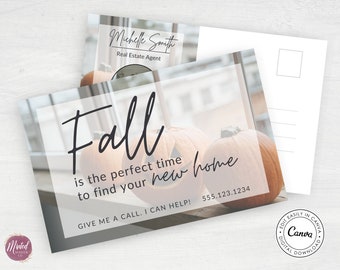 Real Estate Farming Postcard, Real Estate Fall Postcard, Fall Real Estate Postcard, Fall Real Estate Marketing, Farming Postcard Real Estate