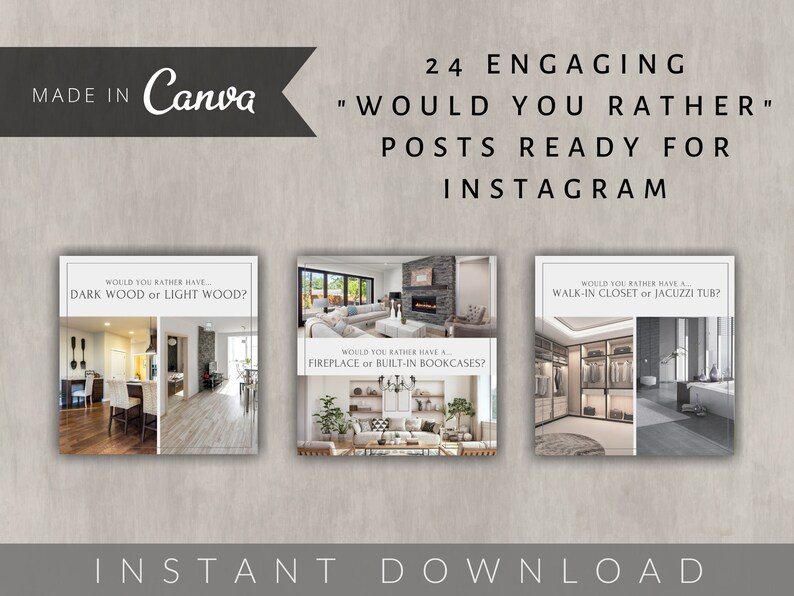 24 Real Estate Would You Rather Instagram Posts Etsy