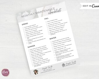Grundlegende Wartung Checkliste Vorlage (Digitaler Download)