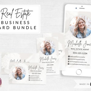 Real Estate Business Card Template Bundle, Real Estate Marketing, Real Estate Branding, Real Estate Digital Business Card, Realtor Marketing