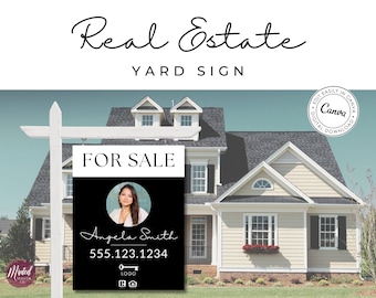 Realtor Yard Sign Template, Real Estate Marketing (Digital Download)