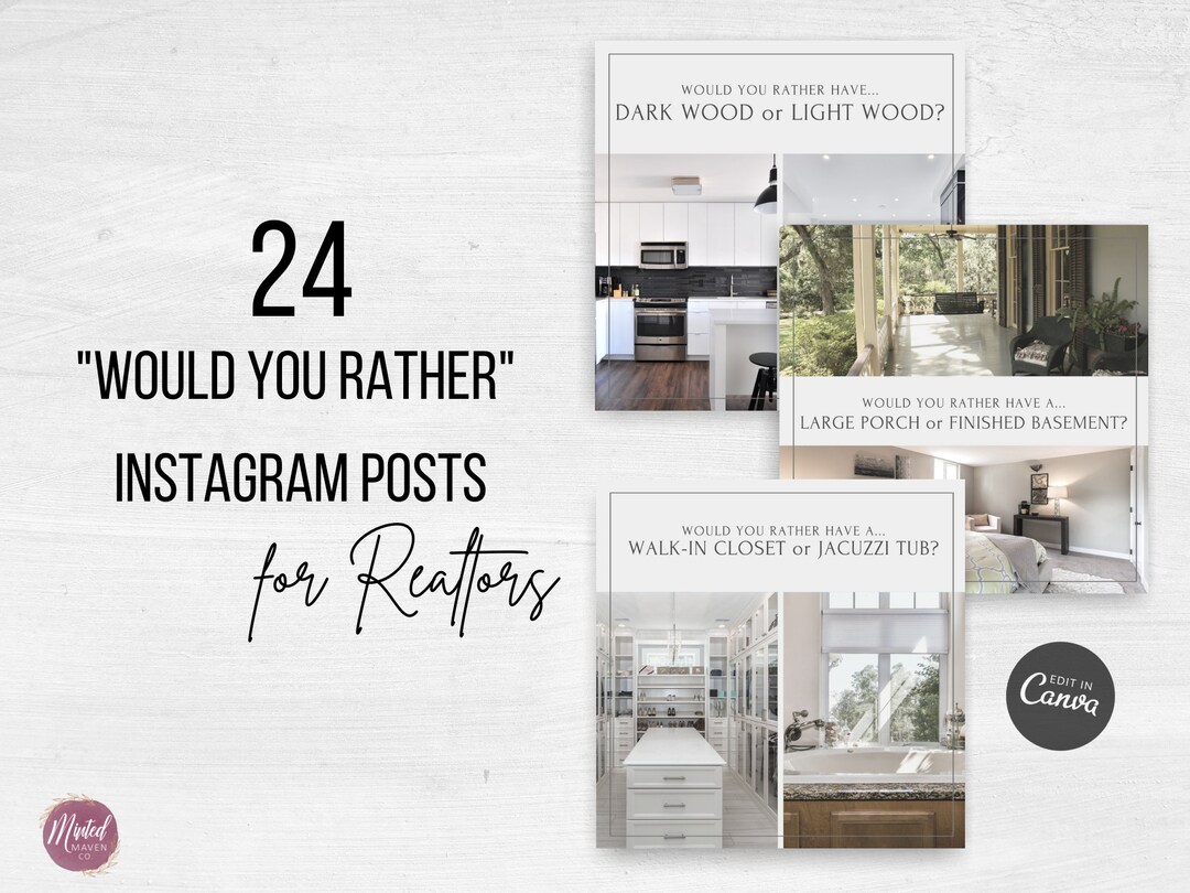 24 Real Estate would You Rather Instagram Posts, Real Estate Social