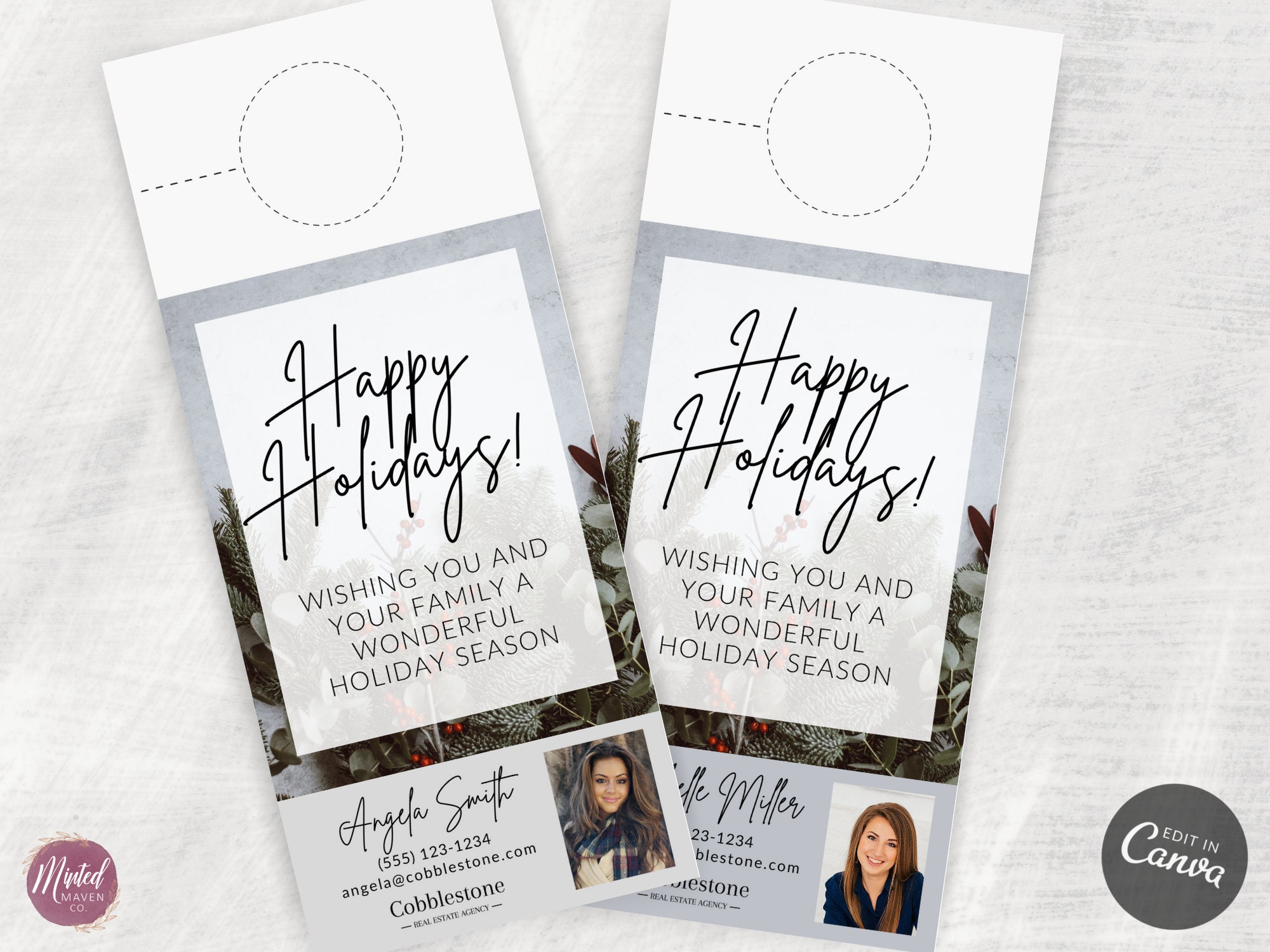 Real Estate Door Hanger Tag Template Design Real Estate Fall Etsy