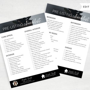 Real Estate Pre-Listing Checklist Template for Sellers (Digital Download)