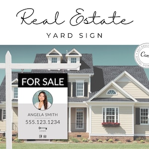Real Estate Yard Sign Template: Modern Realtor Marketing (Digital Download)