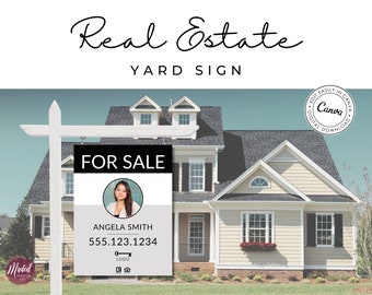 Real Estate Yard Sign Template, Real Estate Sign For Sale, For Sale Sign Realtor, Realtor Yard Sign, Open House, Realtor Marketing