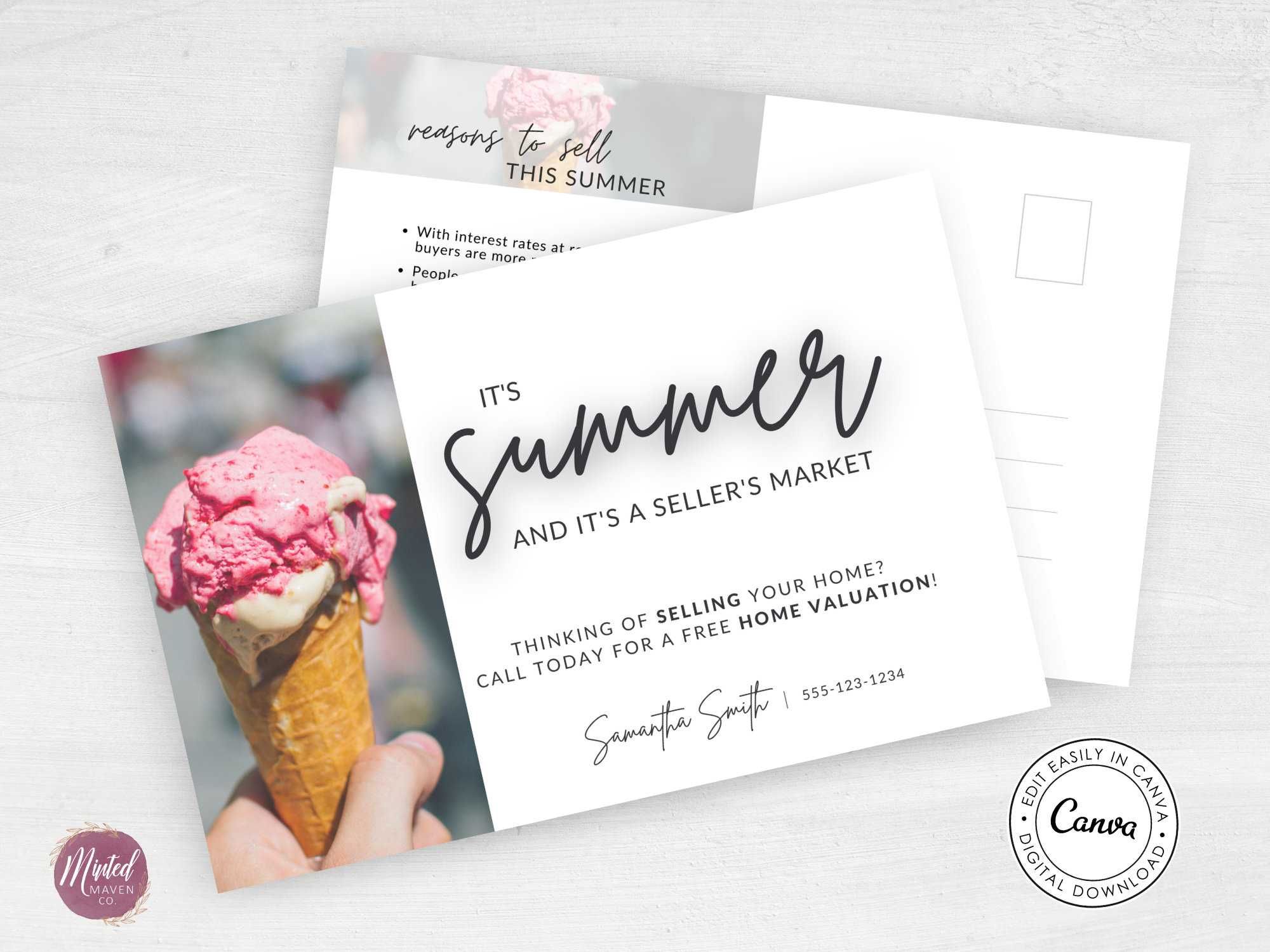 Real Estate Summer Marketing Postcard Realtor Farming Etsy