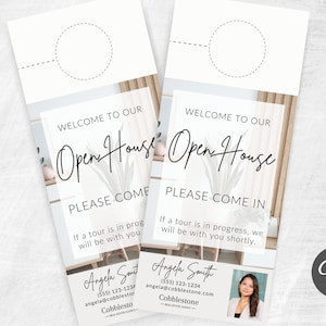 Real Estate Door Hanger Tag Template Design, Real Estate Open House, Real Estate Marketing, Real Estate Farming, Realtor Door Knocking