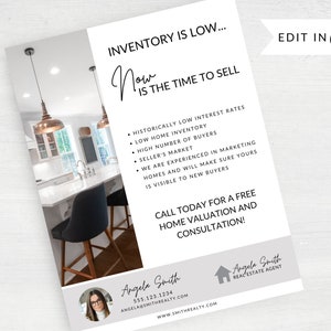 Real Estate Low Inventory Flyer Template: Time to Sell (Digital Download)