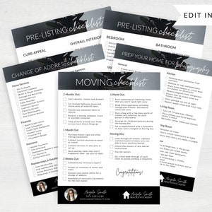 Modern Real Estate Checklist Bundle, Moving Checklist, Photography Checklist, Change of Address Checklist, Pre-Listing Checklist