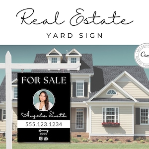 Realtor Yard Sign Template: Editable Real Estate Marketing (Digital Download)