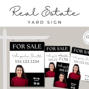 Real Estate Yard Sign Template: Modern Realtor Marketing (Digital Download)