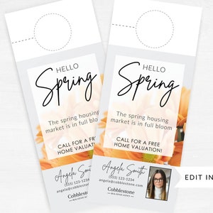 Spring Real Estate Door Hanger Template: Realtor Marketing (Digital Download)